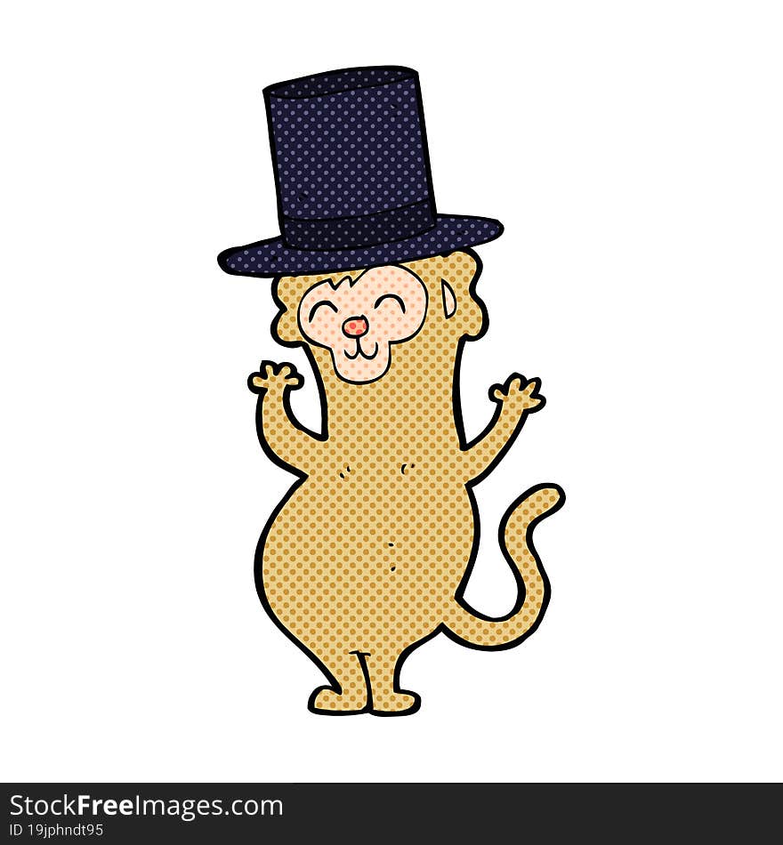 cartoon monkey wearing top hat