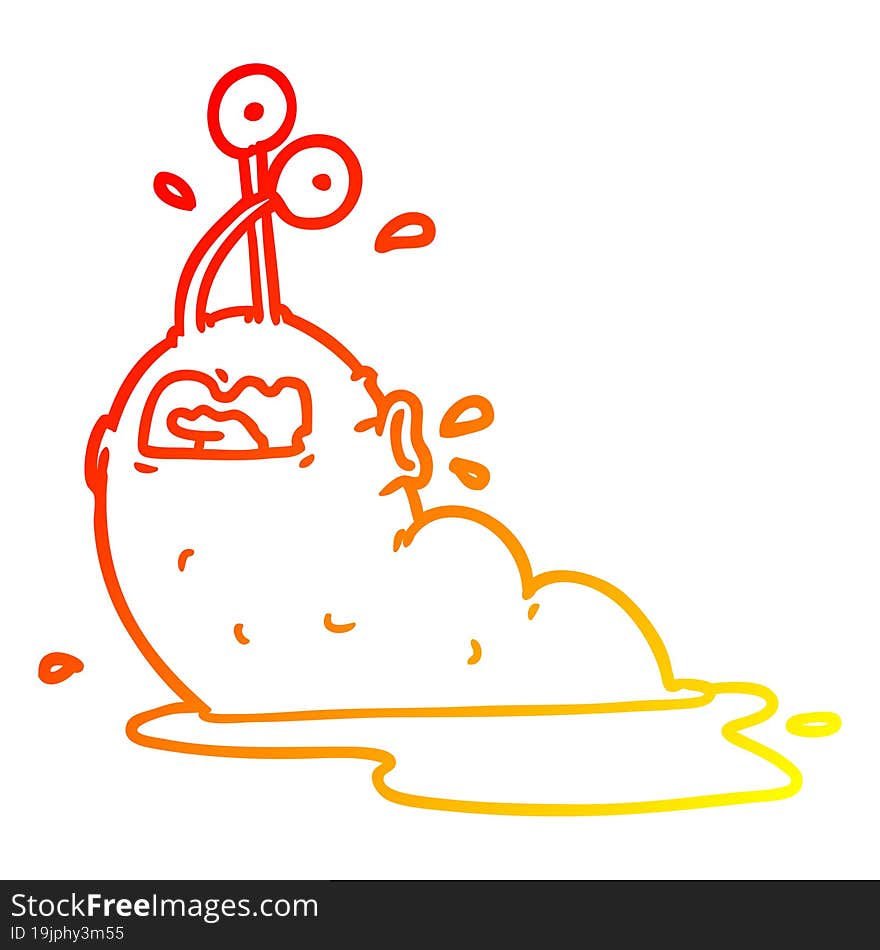 warm gradient line drawing gross cartoon slug