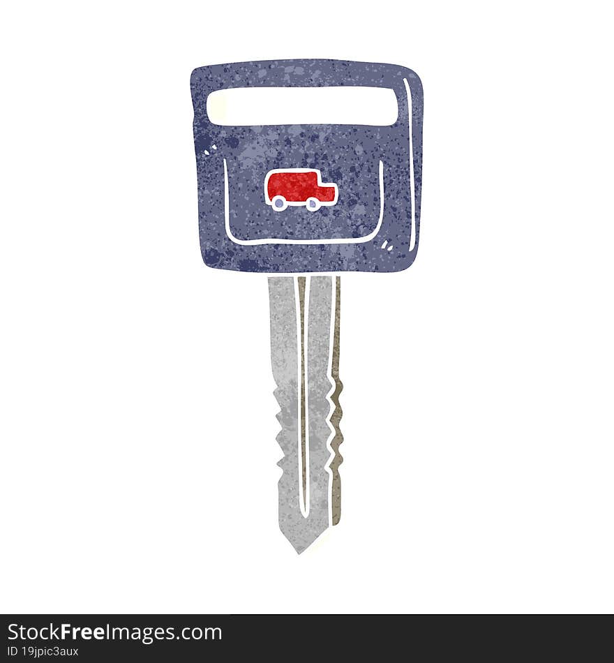 retro cartoon car key