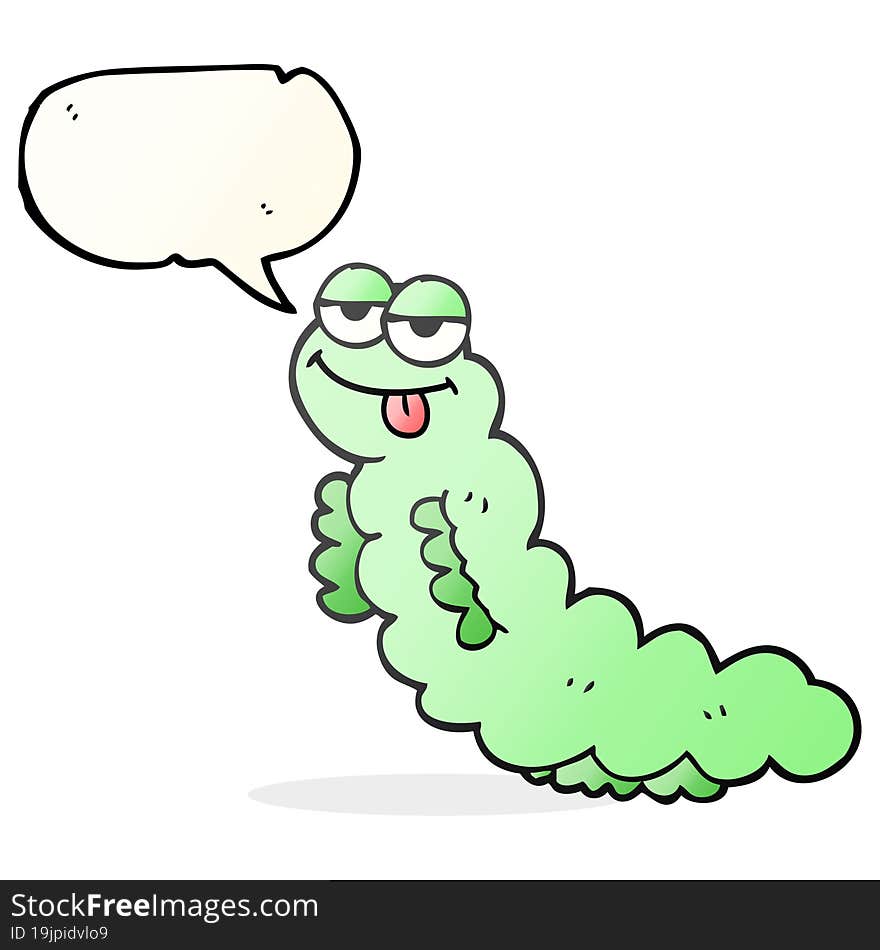 freehand drawn speech bubble cartoon caterpillar