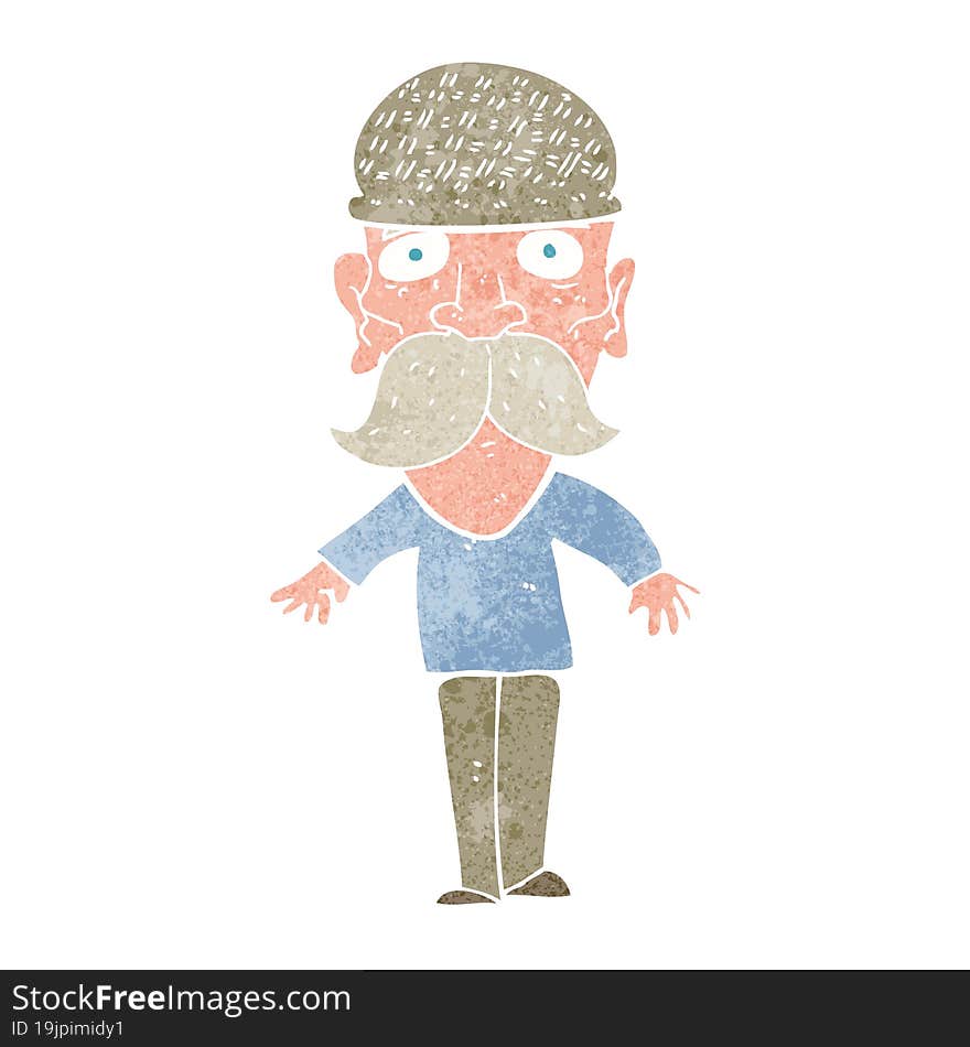 cartoon man wearing winter hat