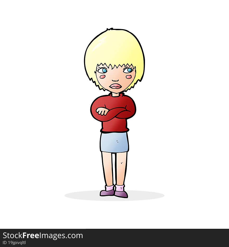 cartoon annoyed woman