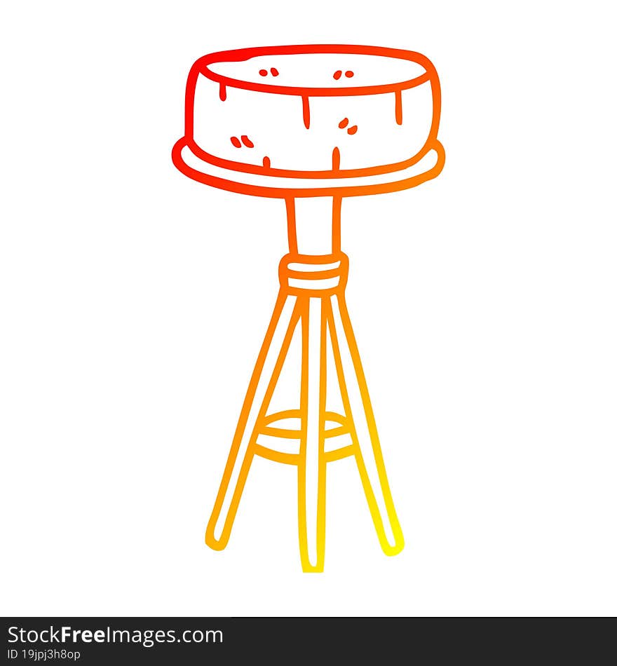 warm gradient line drawing cartoon breakfast stool