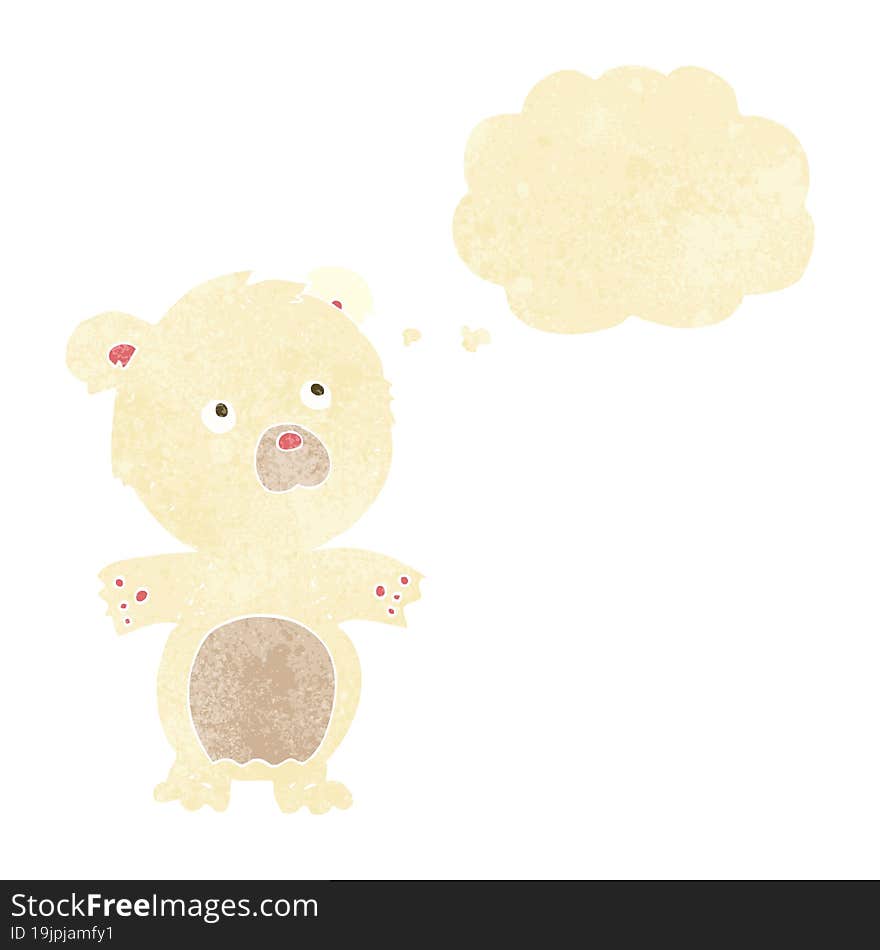 cartoon funny teddy bear with thought bubble