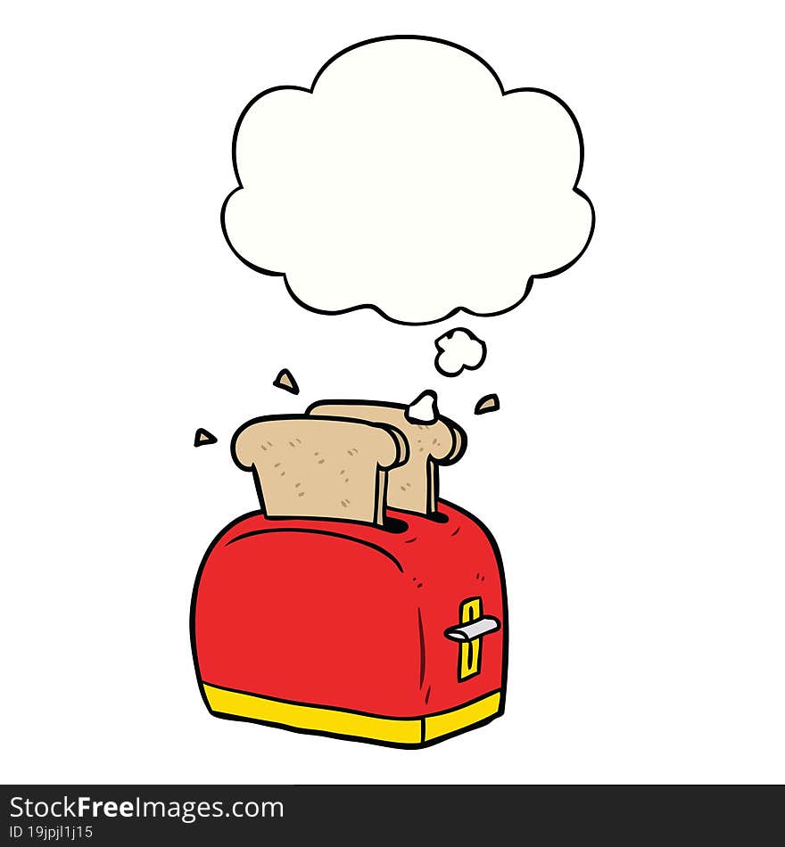 cartoon toaster and thought bubble