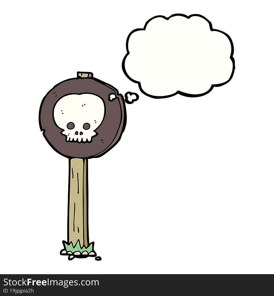 Cartoon Sign Post With Thought Bubble