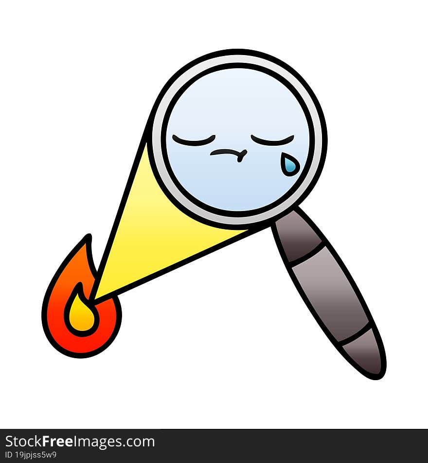 gradient shaded cartoon magnifying glass