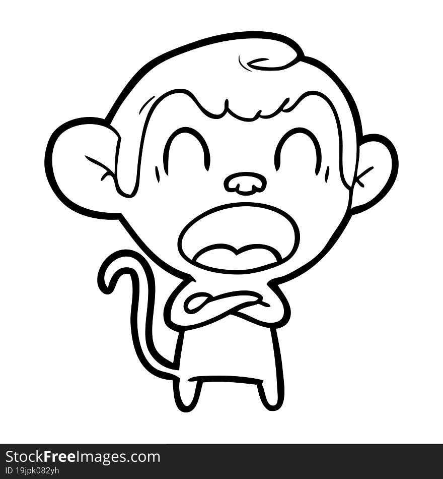 shouting cartoon monkey. shouting cartoon monkey