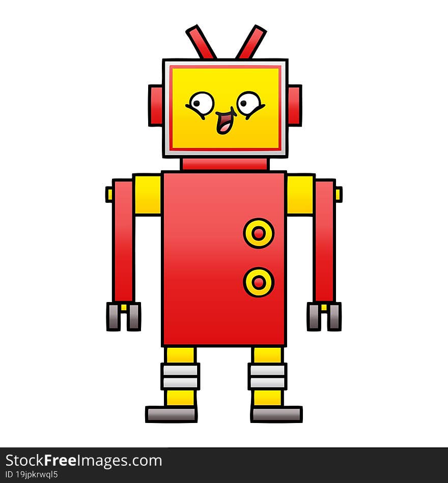 Gradient Shaded Cartoon Robot