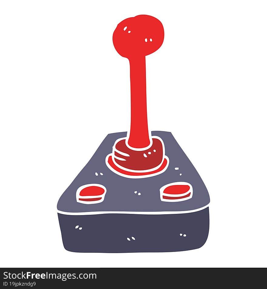 flat color illustration of joystick. flat color illustration of joystick