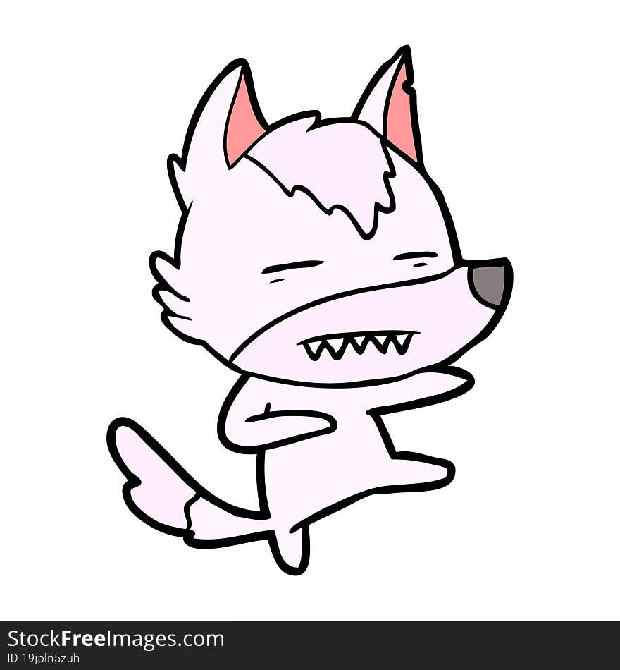 cartoon wolf kicking. cartoon wolf kicking