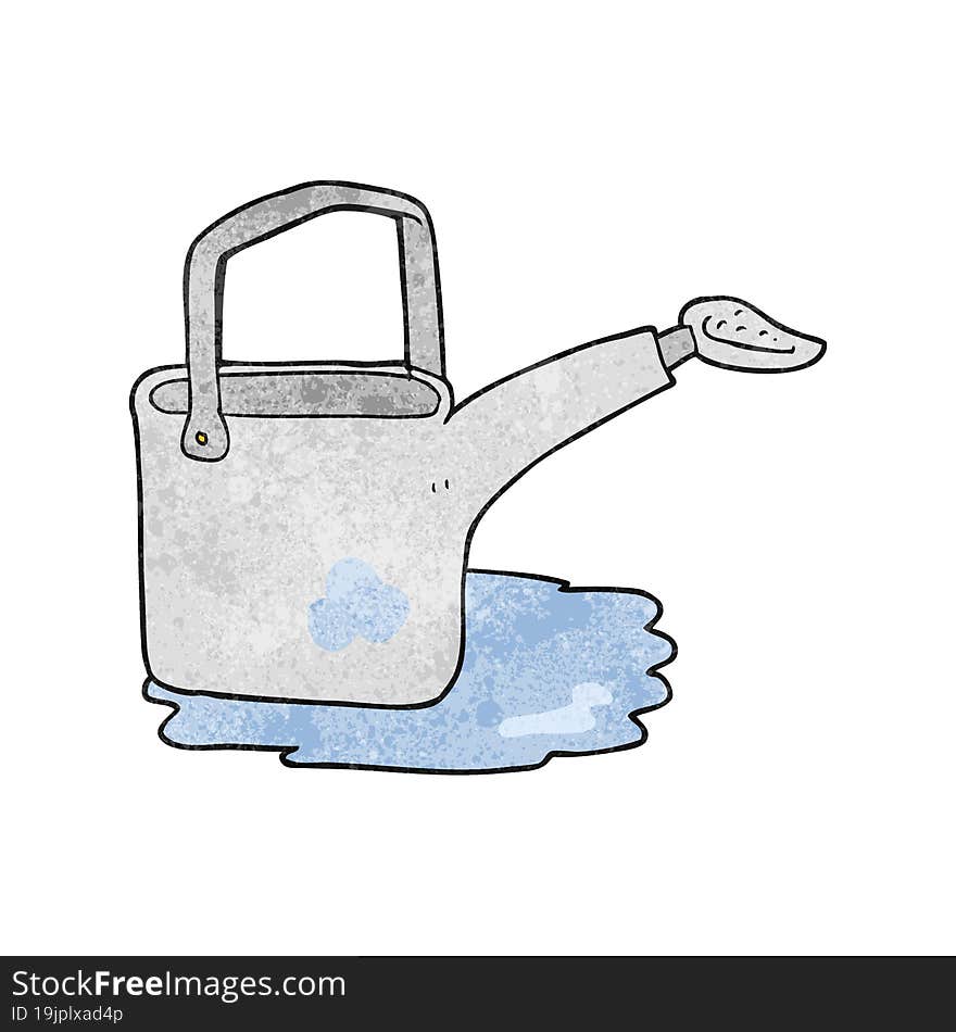 textured cartoon watering can