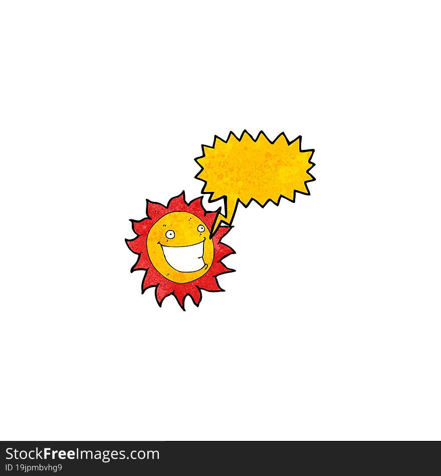 grinning sun cartoon character