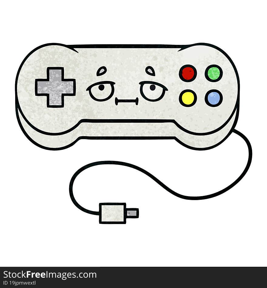 Retro Grunge Texture Cartoon Game Controller