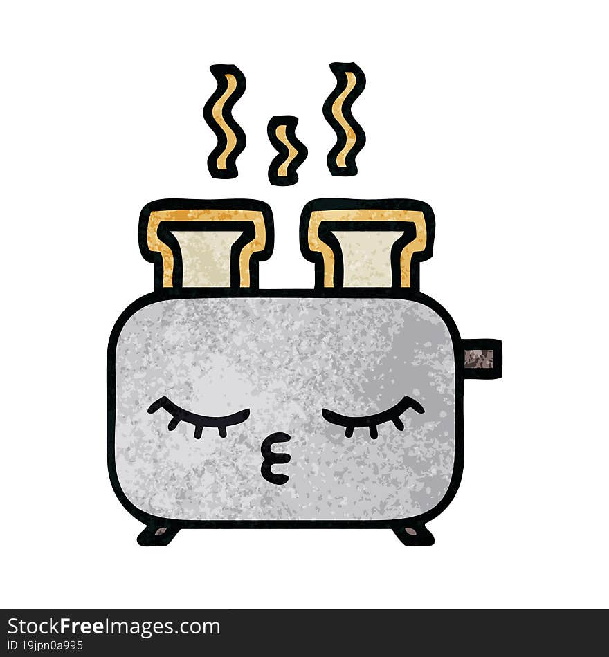 retro grunge texture cartoon of a toaster