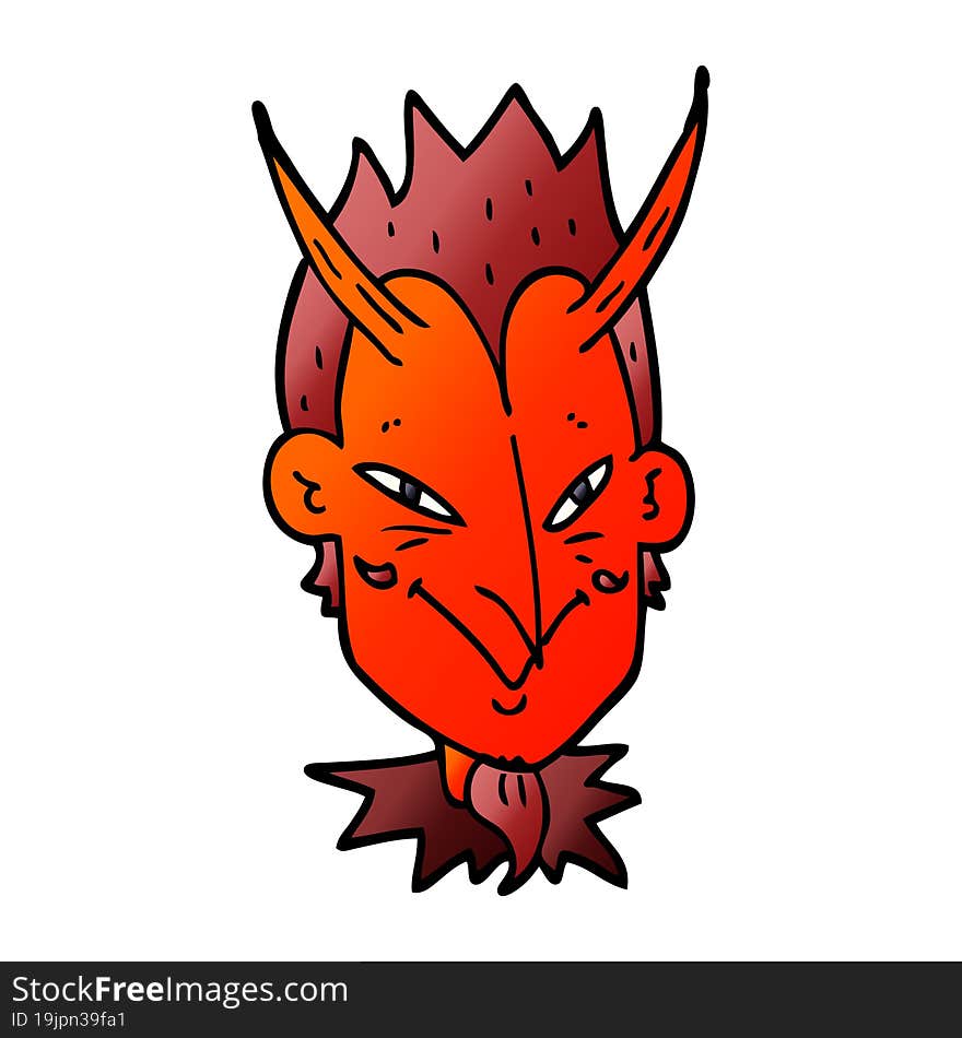 cartoon doodle devil face