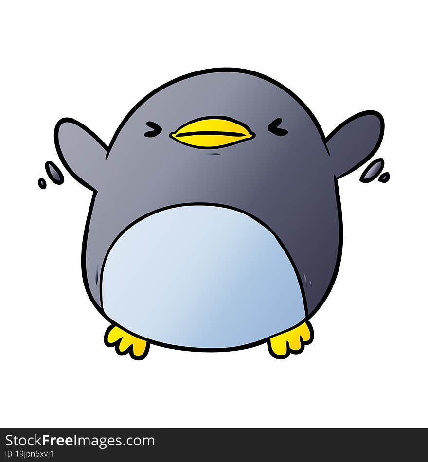 cute cartoon penguin flapping wings. cute cartoon penguin flapping wings