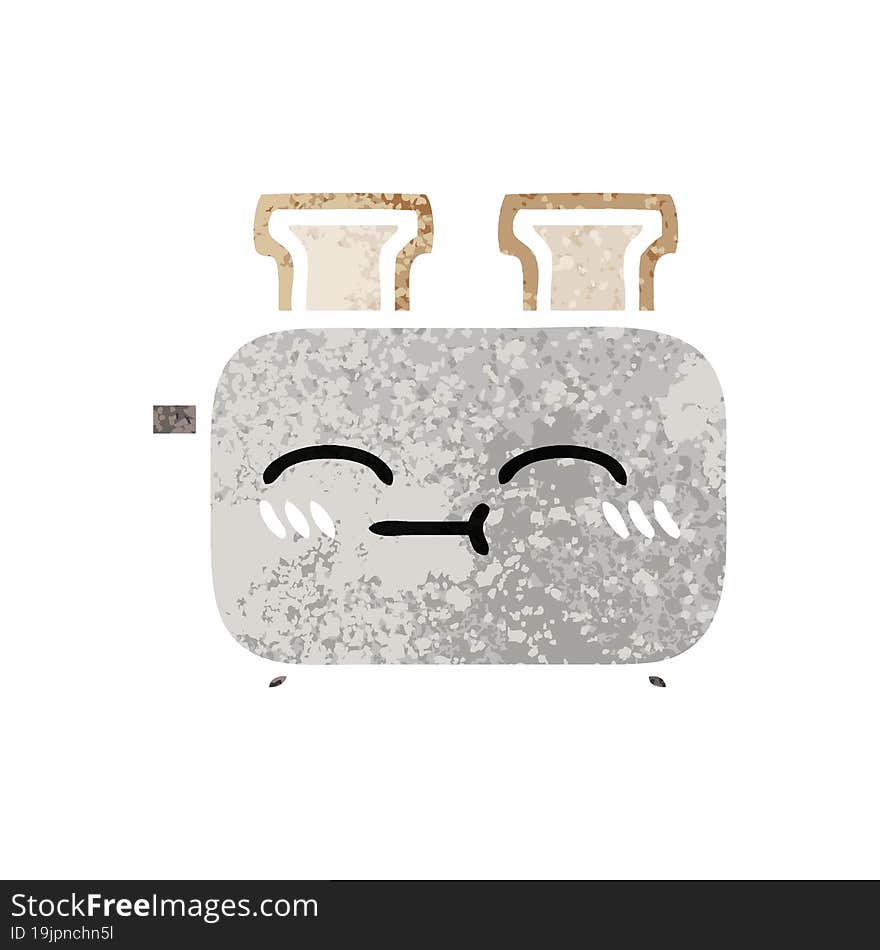 retro illustration style cartoon of a toaster