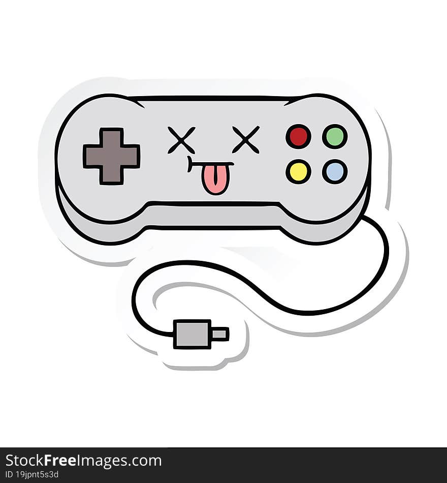 sticker of a cute cartoon game controller