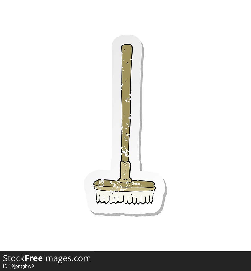 retro distressed sticker of a cartoon broom