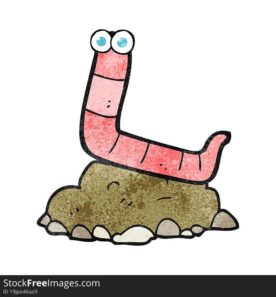 freehand drawn texture cartoon worm