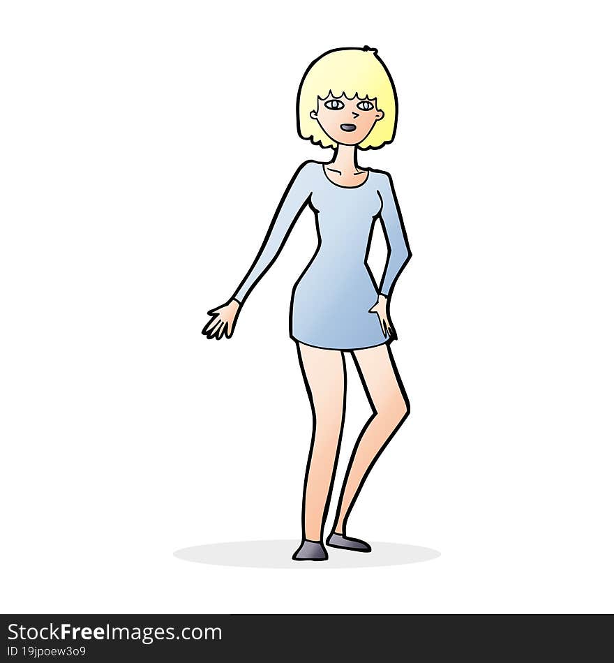 Cartoon Woman In Dress