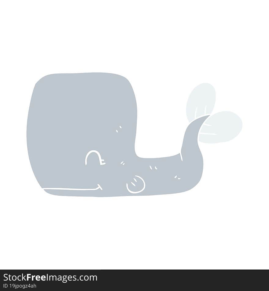 flat color illustration of happy whale. flat color illustration of happy whale