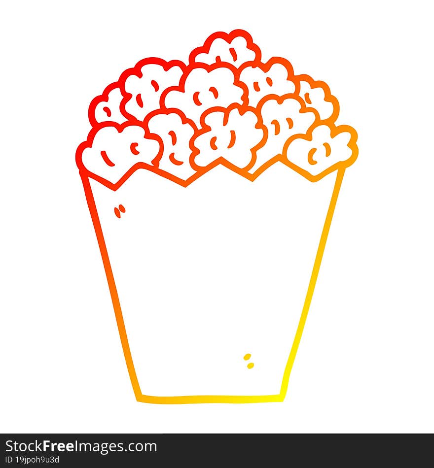 warm gradient line drawing cartoon cinema popcorn