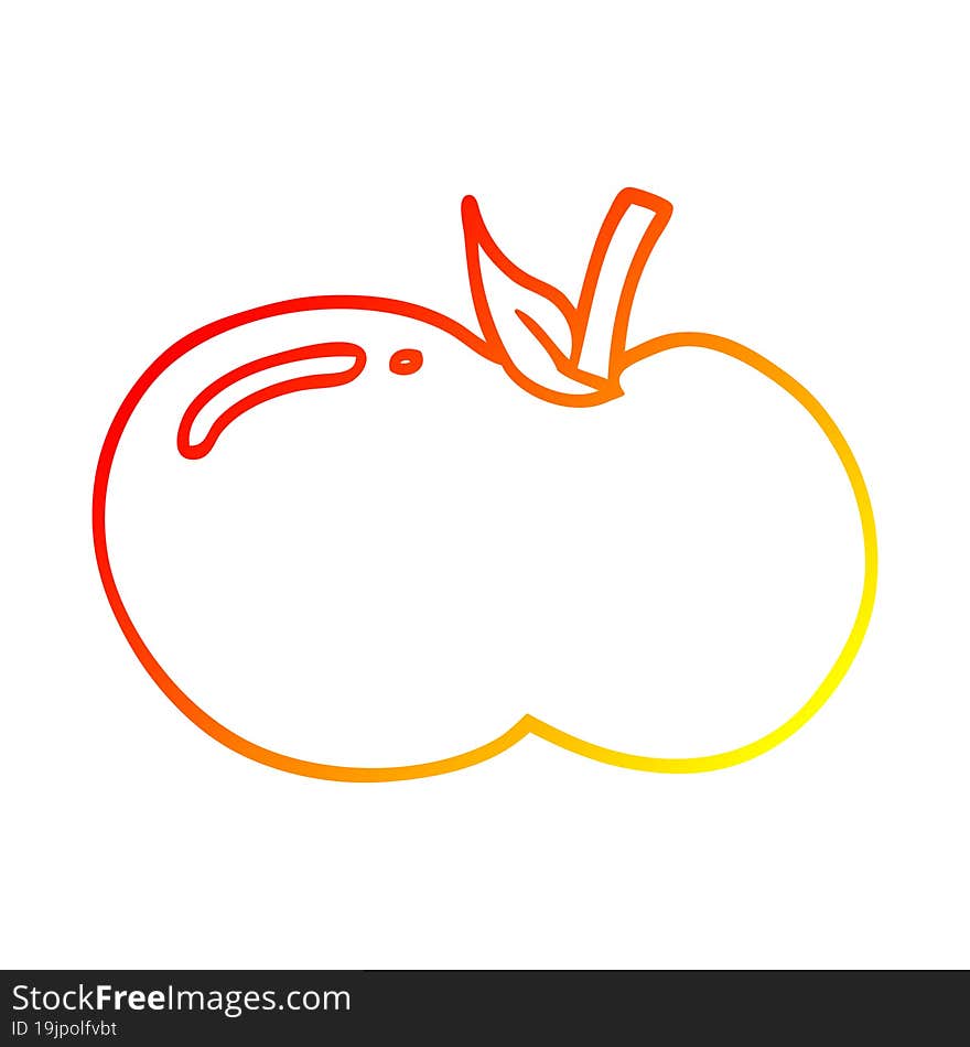 Warm Gradient Line Drawing Cartoon Apple