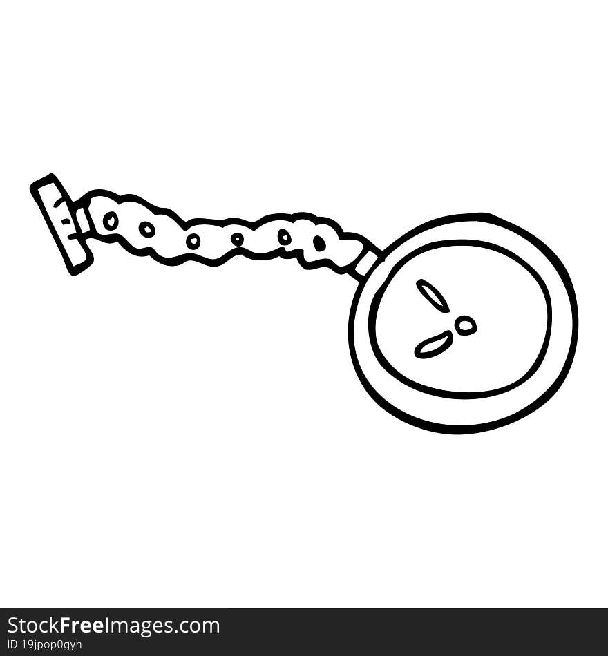 Line Drawing Cartoon Pocket Watch