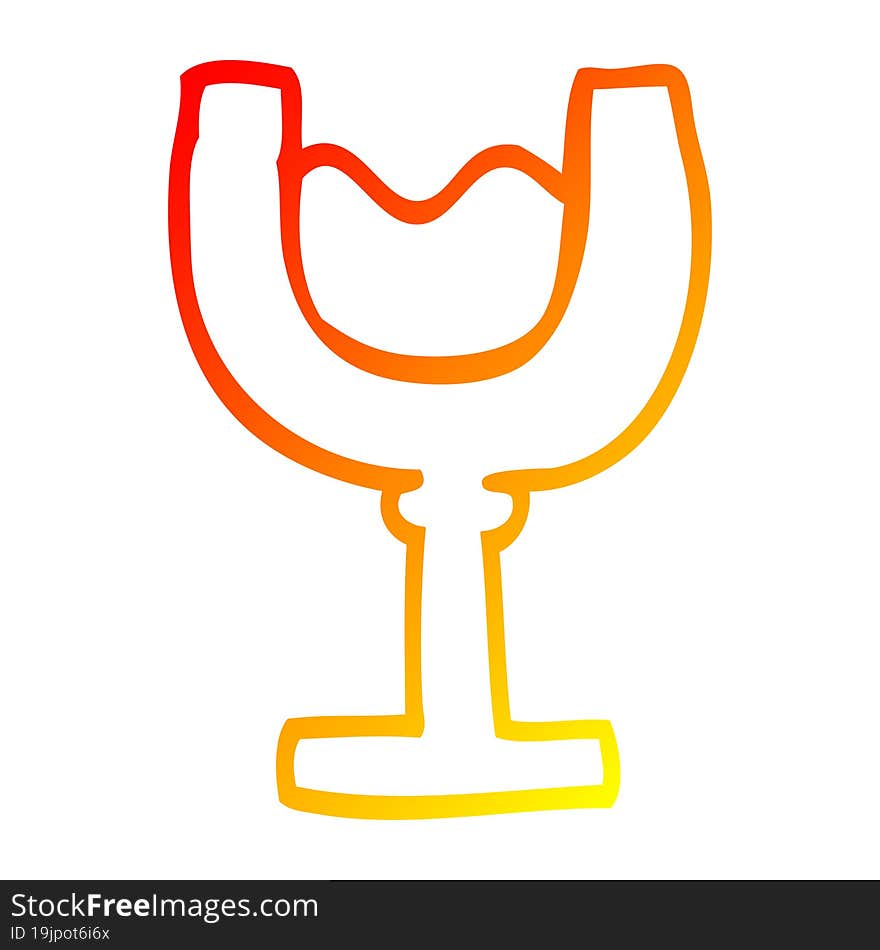 warm gradient line drawing cartoon glass of wine