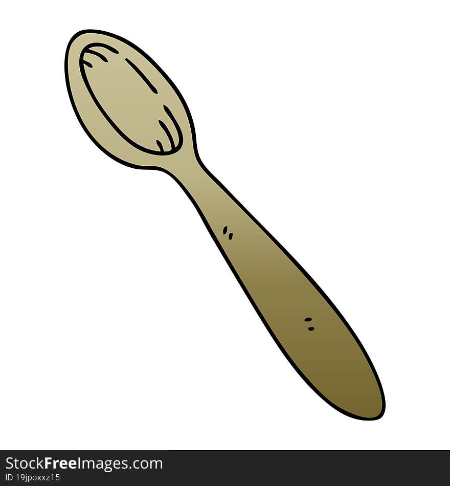 quirky gradient shaded cartoon wooden spoon