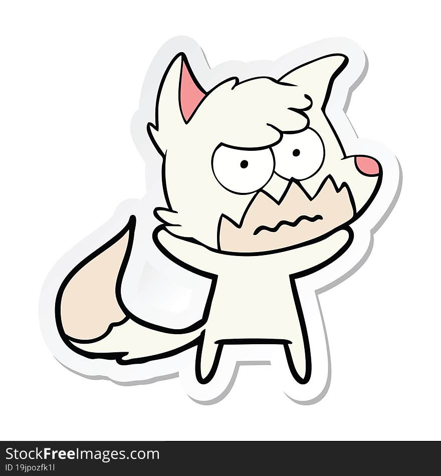 sticker of a cartoon annoyed fox