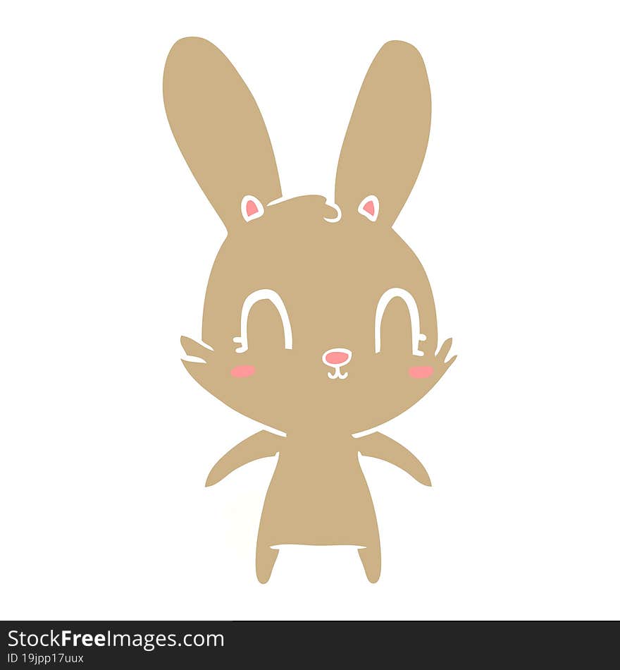 cute flat color style cartoon rabbit