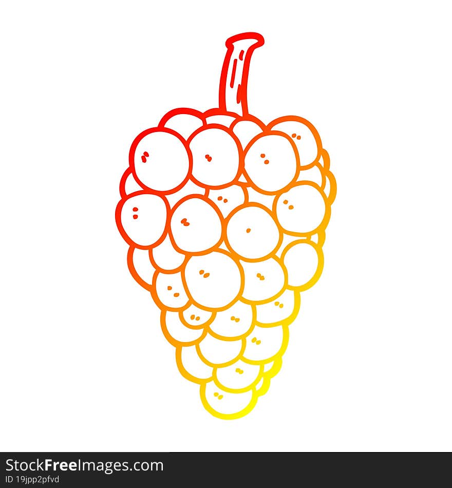 warm gradient line drawing cartoon grapes