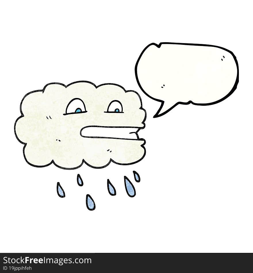 speech bubble textured cartoon rain cloud