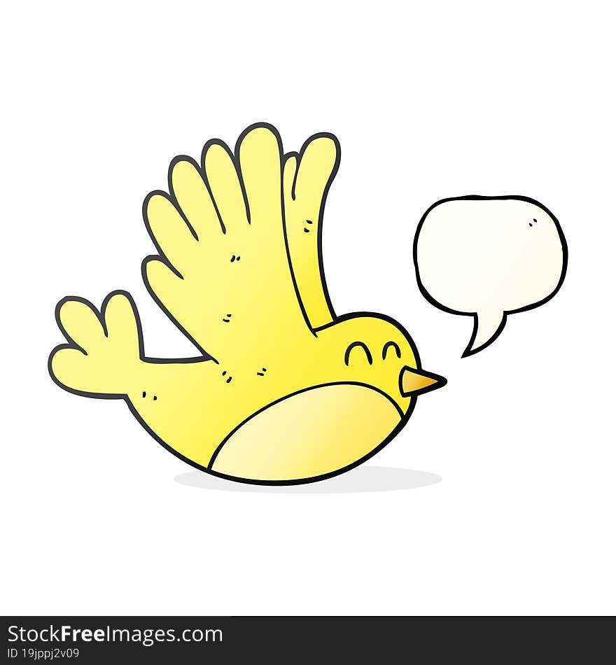 Speech Bubble Cartoon Bird