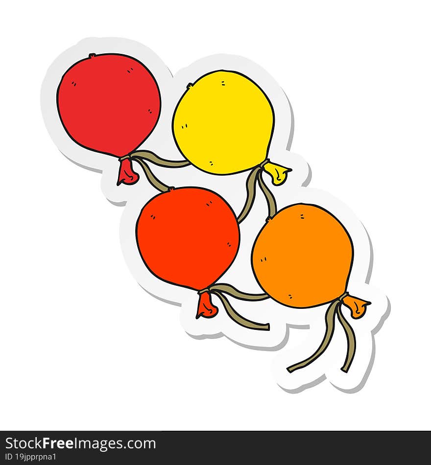 sticker of a cartoon balloons