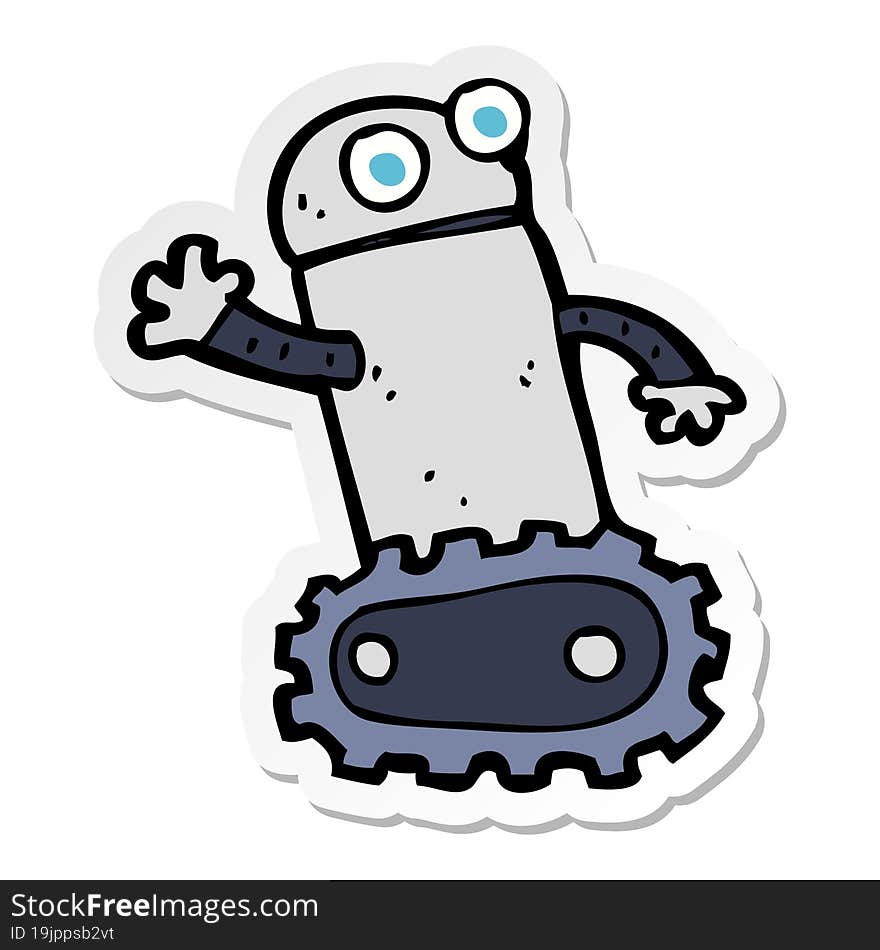 sticker of a cartoon robot