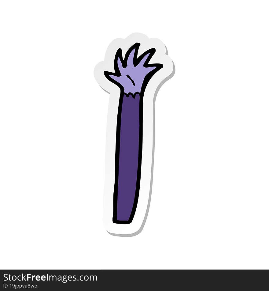 sticker of a cartoon halloween vampire arm