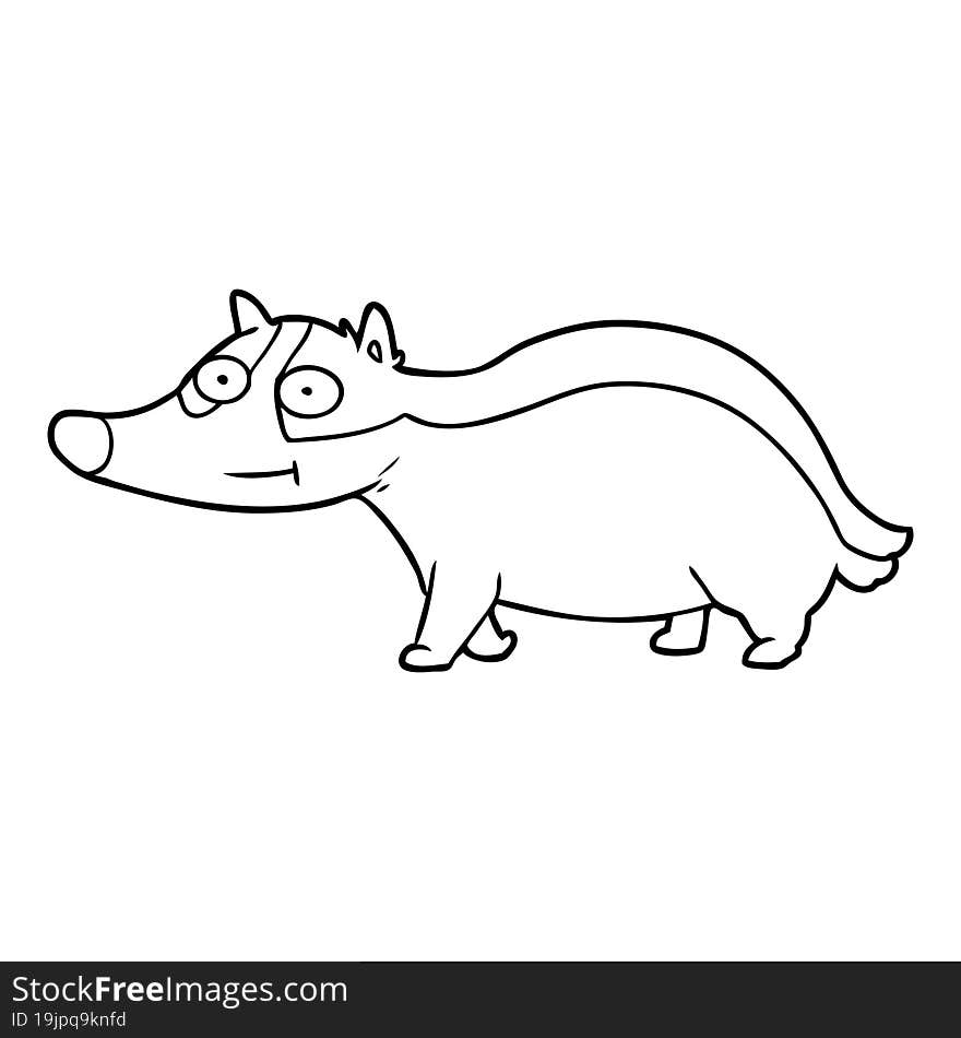 cartoon friendly badger. cartoon friendly badger