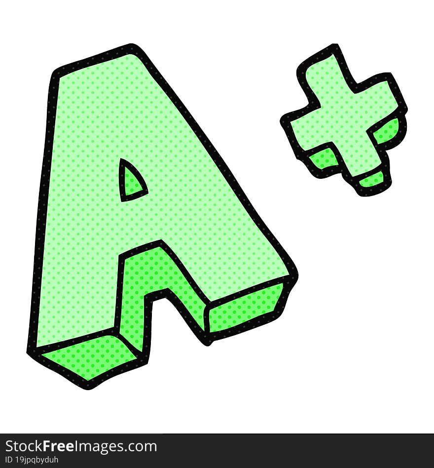 cartoon A grade symbol