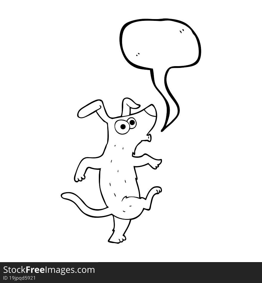 Speech Bubble Cartoon Dancing Dog