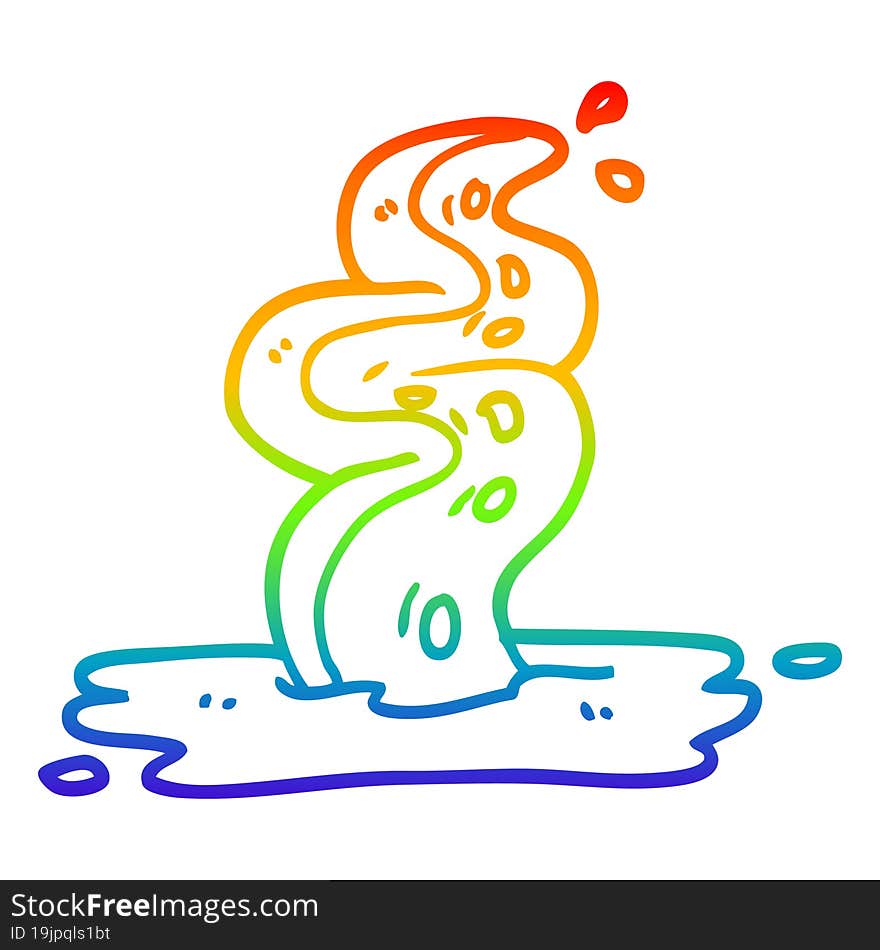 rainbow gradient line drawing cartoon spooky tentacle