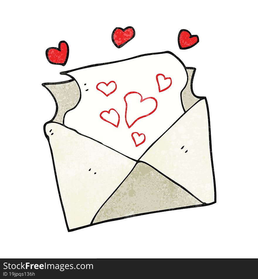 Textured Cartoon Love Letter