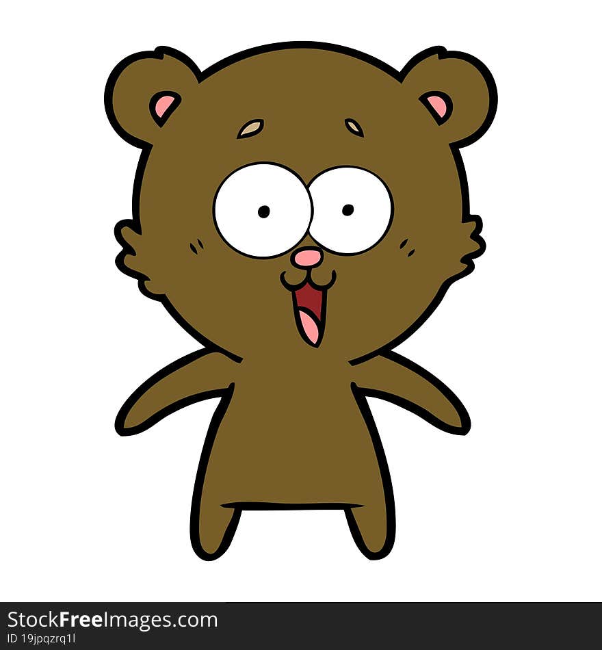 laughing teddy  bear cartoon. laughing teddy  bear cartoon