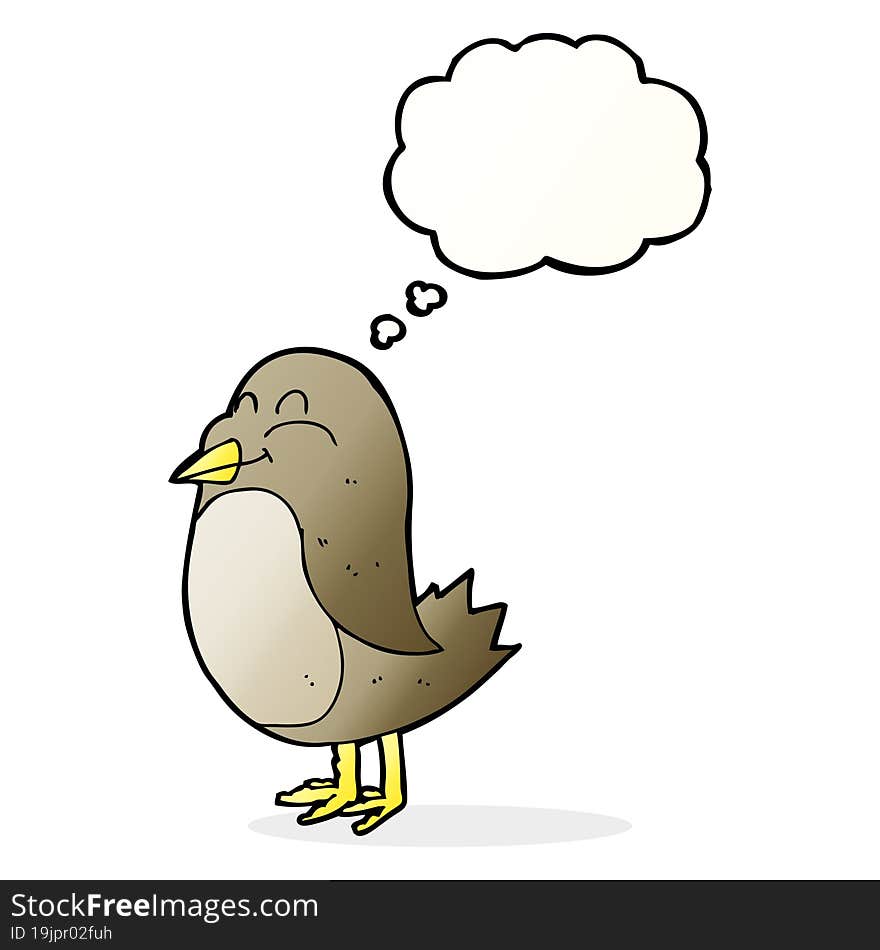 Cartoon Bird With Thought Bubble