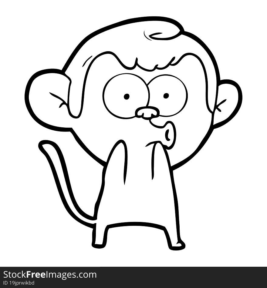 cartoon surprised monkey. cartoon surprised monkey