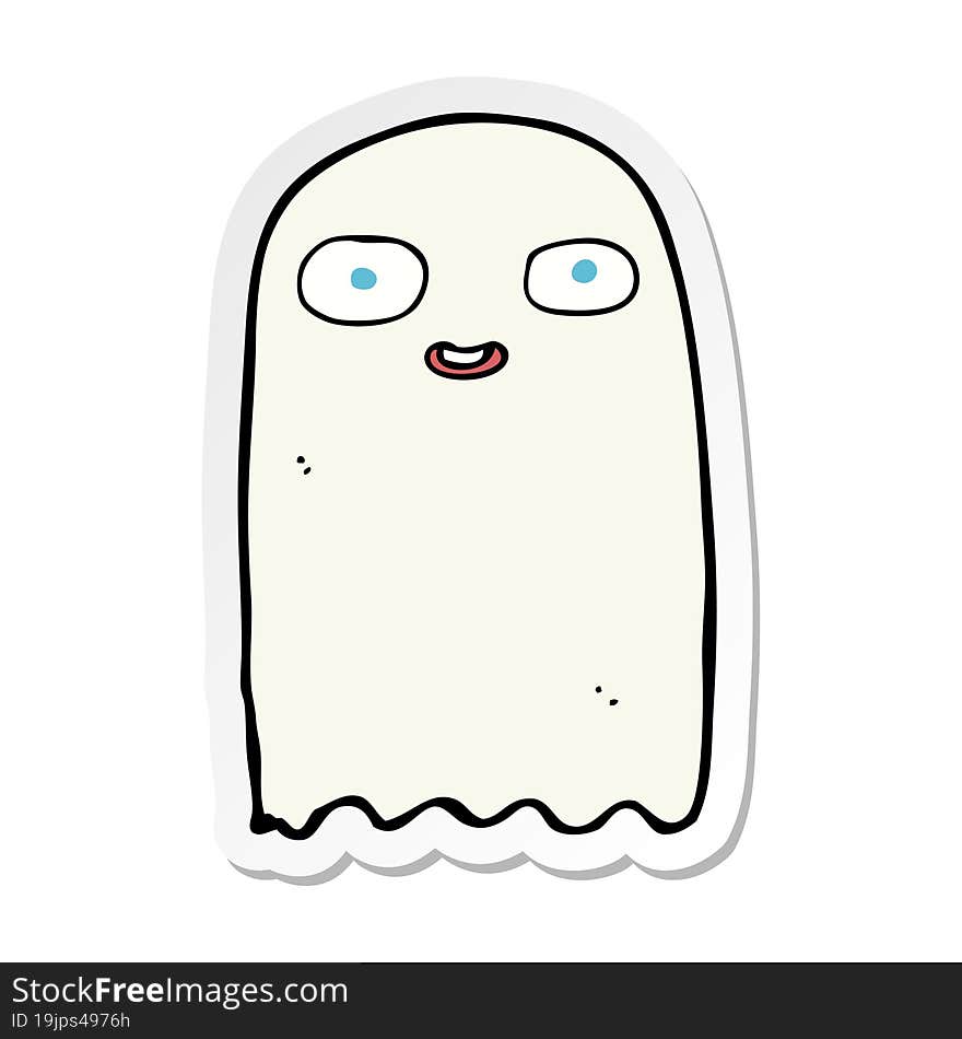 Sticker Of A Funny Cartoon Ghost