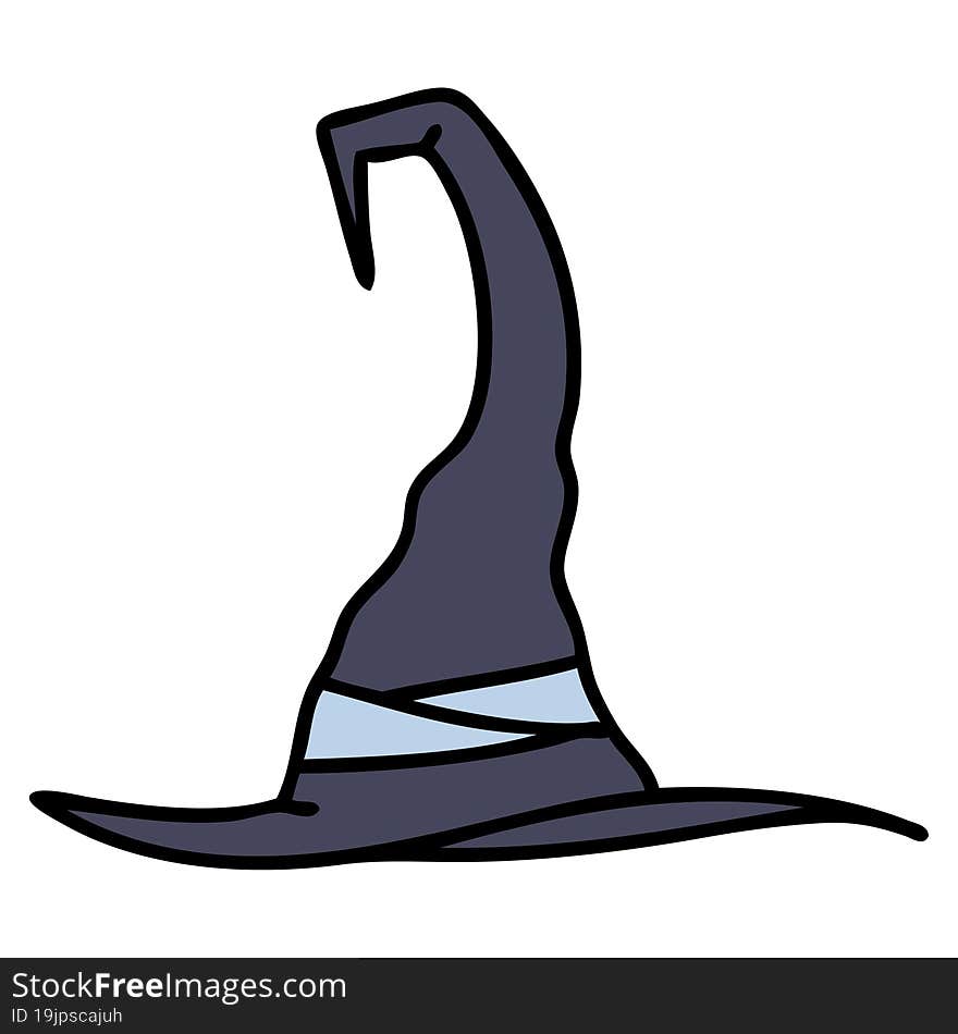 cartoon of a spooky witch hat